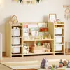 Estantería de juguete de madera maciza transfronteriza Estantería de almacenamiento de juguetes para jardín de infancia Montessori Estantería de libros para niños multicapa Organizador de juguetes
