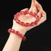 Pulsera de Cristal de Fresa Natural con Azúcar en Grano para Mujer, Pulsera Irregular de Cubos de Azúcar Estilo Dulce, Regalo para Novia en el Festival Qixi, Al por Mayor