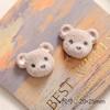 Urso Fofo de Desenho Animado com Cabeça de Urso Aveludada Patch de Resina Acessórios para Brincos DIY Acessórios de Cabelo Material para Capa de Celular Venda por Atacado