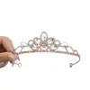 Diadema Corona Cruzada Tiara de Princesa Infantil Diadema de Cristal Accesorios para el Cabello de Cumpleaños Joyería para Niñas Diadema Brillante