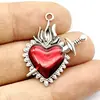Aleación Corazón Forma Goteo de Aceite Plata Antigua Joyería Accesorios Colgante DIY Accesorios para Joyería