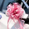 Decoração de Natal Transfronteiriça 6,4cm Tamanho Grande Flor Puxada à Mão Arranjo de Casamento Decoração de Carro de Casamento Bola de Flores Fita