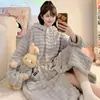 Pijama de Terciopelo Coral para Mujer, Bata de Noche con Capucha para Otoño e Invierno, Estilo Espeso y Dulce, Talla Grande 150kg Bata de Baño Ropa de Casa