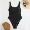 2026 Cor Sólida Alças Duplas Moda Deusa Conservador Slim Fit Emagrecedor Estilo Pequeno Chanel Férias em Fonte Termal Maiô Peça Única Europeu e Americano