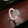 Anillo clásico cuadrado de terrón de azúcar de plata de ley S925 para mujer, lujo ligero, anillo de moda de alta gama, joyería versátil de nicho al por mayor