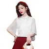 Camisa Blanca de Manga Corta Jacquard Estilo Nacional Estilo Chino Nuevo para Mujer Verano 2024 Nuevo Diseño Top de Media Manga Suelto y Versátil