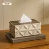 Caixa de Lenços de Mesa Transfronteiriça para Uso Doméstico, Design Artístico de Luxo Leve de Alta Qualidade, Caixa de Lenços com Toque Premium para Mesa de Centro da Sala de Estar, Atacado