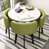 Mesa de Recepção Simples e Combinação de Cadeiras Mesa de Negociação Recepção de Loja Comercial Mesa e Cadeira Mesa Redonda Pequena para Lazer de Escritório