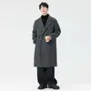 Casaco de Lã Casual Solto de Comprimento Médio para Homens 2026, Estilo Coreano Jovem, Outono e Inverno, Forrado com Lã, Engrossado, Estilo Tendência de Hong Kong
