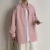 Comercio electrónico transfronterizo, nueva colección de otoño 2006, camisa de manga larga para hombre de color liso, camisa holgada estilo japonés, prenda de abrigo de moda