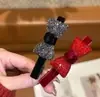 Grampo lateral de laço de strass de alta qualidade estilo Chanel grampo de cabelo de menina doce grampo de cabelo de celebridade da Internet franja de cabelo quebrada atacado