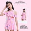 Traje de baño para niños, nuevo traje de baño de verano con estampado floral de dibujos animados para niñas grandes, traje de baño de secado rápido para bebés.