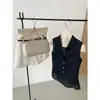 Top de camisa sin mangas con cuello en V estilo coreano para mujer, nueva colección de verano 2026, con cuello de solapa, estilo chaleco, y se puede usar como camisa o chaleco