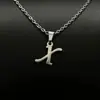 Explotaciones transfronterizas joyería collar de letra de la suerte para mujer acero inoxidable liso 26 letras cadena de clavícula cadena para el cuello
