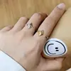 Anel Croissant de Design Único para Mulheres, Anel Aberto de Moda Personalizado de Celebridade da Internet, Anel de Dedo Indicador Punk Retrô Hip-Hop