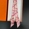 Bufanda de corbata estampada delgada de nuevo estilo para mujer, bufanda larga estrecha de seda estilo coreano para combinar con camisas, accesorio envolvente de moda