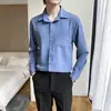 Camisa de Boda para Novio y Padrino para Hombre color vino tinto Manga Larga Corte Ajustado Casual de Negocios Camisa Base