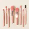 Set de 10 Brochas de Maquillaje Blue Bridge con Cerdas Ultrasuaves, Set Completo de Brocha para Polvos, Brocha para Sombras de Ojos, Brocha para Base de Maquillaje, Brocha para Sombra de Nariz, Brocha para Corrector