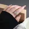 Anel aberto em aço inoxidável estilo coreano e japonês, popular entre influenciadores, versátil para o uso diário, anel aberto simples, acessório versátil