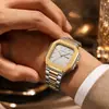2026 Novo Modelo Quadrado Patek Moda Calendário Pulseira de Aço Masculino Negócios Transfronteiriço Cronógrafo Moda À Prova D'água Relógio de Quartzo