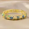 Nuevo Pulsera de Flor de Esmalte Hueco Cloisonné Estilo Chino con Accesorios de Diamante Coloridos, Lote Mixto Multicolor, Directo de Fábrica, Al por Mayor en Stock