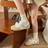Zapatos de Entrenamiento Planos Huecos Estilo Francés Vintage para Mujer 2025 Nuevos de Verano Ligeros Transpirables Base Suave