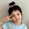 Scrunchie fofo infantil com estampa floral de cerejeira para meninas, elástico para coque, corda para rabo de cavalo, acessório de cabelo para meninas