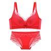 Encaje Pecho Pequeño Push-Up Rojo Ropa Interior Traje para Mujer Boda Novia Sujetador Benmingwen Ajustable sin Aro
