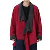 Transfronterizo 2025 Estilo Japonés Holgado Invierno Polar Engrosado Chaqueta Cárdigan Túnica de Tíbet Estilo Antiguo Chino Ropa Zen Abrigo