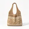 Bolsa de punto hueco de venta caliente transfronteriza con diseño de malla, bolsa tejida, bolsa de playa de verano, bolsa tote de gran capacidad para mujer