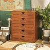 Caja de almacenamiento de escritorio con cajón multicapa de madera maciza para el hogar, la oficina, el ordenador, estante elevado, caja de almacenamiento de archivos A4 con cuenta manual