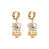 Brincos de aço de titânio de moda estilo internacional ins Dream Catcher Net Tassel Brincos femininos de todos os fósforos de óleo caindo olhos brincos de aço inoxidável