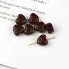 12mm Cor Sólida Acrílico Furo Grande Coração Contas em Formato de Coração Artesanal DIY Contas Soltas Corrente de Celular Acessórios de Cabelo Acessórios