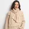 Bufanda de Moda de Punto Suave y Cálida para Otoño e Invierno, Nueva, Protección del Cuello, Cachemir para Mujer, Color Sólido, Hueca, Engrosada