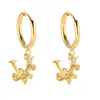 Pendientes de Acero Inoxidable Chapado en Oro 18K con 26 Letras, Pendientes de Zirconia con Forma de Ola de Lujo, Pendientes Elegantes