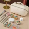 Bolsa de Cosméticos de Aspecto Elegante con Compartimentos, Gran Capacidad, Bolsa Portátil para Guardar Brochas de Maquillaje, Neceser de Viaje
