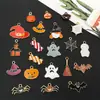 Set Mixto de 21 Accesorios de Aleación Esmaltada DIY Serie de Halloween: Linterna de Calabaza, Sombrero de Diablo, Colgantes para Pendientes