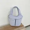Moda Primavera/Verano 2026 Versátil Doble Bolsillo Gran Capacidad Ligero Simple Alta Calidad Texturizado Hombro Único de Mano Bolso Cubo