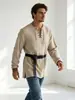 Amazon Transfronterizo Nueva Camisa Casual Hippie de Manga Larga Retro de los 70 para Hombre con Cuello Alto Talla Europea Artículo Caliente Transfronterizo