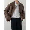 Pushuai Ropa de cuero PU nicho de diseño marca de moda doble cremallera hombrera chaqueta de cuero ropa de motocicleta para hombre chaqueta high street otoño e invierno