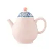 Colección de Juego de Té de Alto Valor Estético, Estilo Dinastía Tang y Song, Esmalte Rosa Albaricoque, Jardín de Flores Silvestres Pintado a Mano, Juego de Té Kung Fu, Tetera, Gaiwan, Tazas de Té