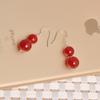 Pendientes de ónix rojo natural combinables con todo, pendientes de gancho para mujer de plata 925, pendientes elegantes y de personalidad sencilla para mujer.