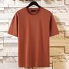Camiseta de manga corta de algodón pesado de 260 g con impresión personalizada de logotipo bordado para hombres y mujeres, nueva camiseta publicitaria de color sólido.