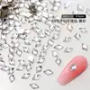 Pedras Strass para Unhas K9 Strass Imitação Corte Transparente com Fundo Plano Strass Marquise Baguete Coração Gota de Lágrima Strass Irregulares com Fundo Plano Acessórios para Nail Art