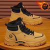 Botas Martin de caña alta con forro polar de invierno para hombre, Zapatos de trabajo retro británicos, Zapatos de algodón cálidos con suela gruesa y engrosada, Botines, Modernos