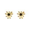 Aretes de flor líquida de acero de titanio nicho ins Europa y Estados Unidos mayoreo Europa y Estados Unidos aretes de acero inoxidable nicho alto