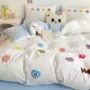 Juego de Cama Individual de Cuatro Piezas Grado A para Maternidad e Infancia Sábana Funda de Edredón Ropa de Cama Dormitorio de Estudiante Juego de Tres Piezas Venta Directa de Fábrica