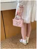 Nueva Moda Nicho Bolsa Infantil 2025 Estilo Coreano Versátil Cuadros Bolso de Hombro Cruzado Casual Bolso de Mano de Gama Alta