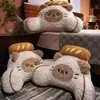 Gato Siames de Dibujos Animados con Orejas Chuecas, Respaldo Grande para Mesita de Noche, Cojín de Tatami, Almohada con Forma de Gato, Cojín Lumbar para Silla de Oficina