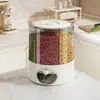 Caja de almacenamiento de granos, barril de arroz giratorio separado, tanque de almacenamiento de arroz a prueba de insectos y humedad, caja de almacenamiento de arroz sellada para el hogar
